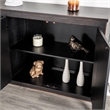 Furniture of America Wondra Solid Wood Server with Sanded Edge Doors in Black