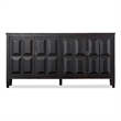 Furniture of America Wondra Solid Wood Server with Sanded Edge Doors in Black