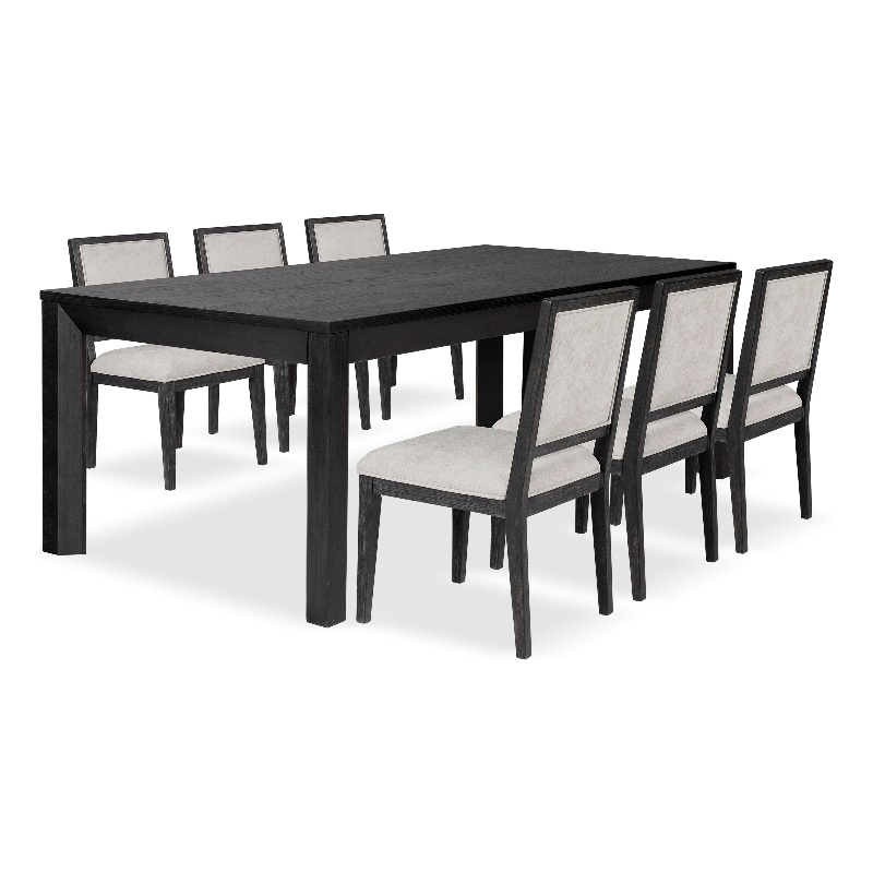 Furniture of America Dannen Solid Wood 7-Piece Dining Table Set in Black