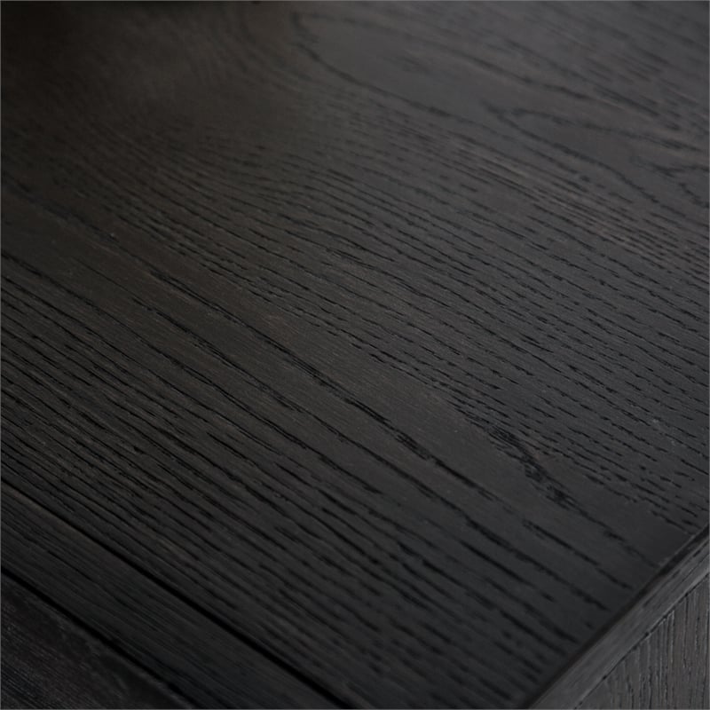 Furniture of America Dannen Solid Wood Storage 4-Door Server in Black