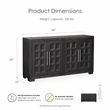 Furniture of America Dannen Solid Wood Storage 4-Door Server in Black