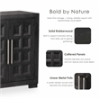 Furniture of America Dannen Solid Wood Storage 4-Door Server in Black