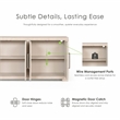 Furniture of America Dannen Solid Wood Storage 4-Door Server in Black