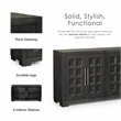 Furniture of America Dannen Solid Wood Storage 4-Door Server in Black