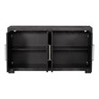 Furniture of America Dannen Solid Wood Storage 4-Door Server in Black