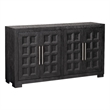 Furniture of America Dannen Solid Wood Storage 4-Door Server in Black