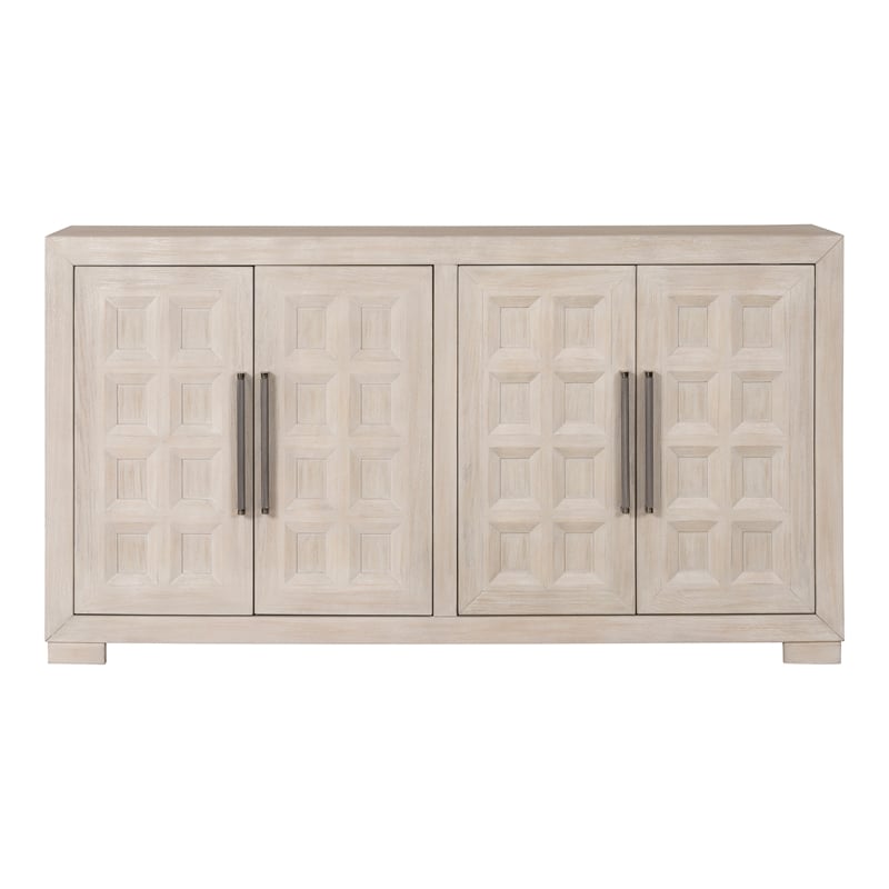 Furniture of America Dannen Solid Wood Storage 4-Door Server in Brown