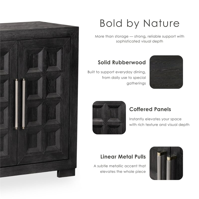 Furniture of America Dannen Solid Wood Storage 4-Door Server in Brown