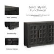 Furniture of America Dannen Solid Wood Storage 4-Door Server in Brown