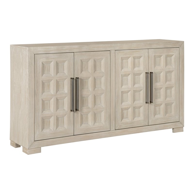 Furniture of America Dannen Solid Wood Storage 4-Door Server in Brown