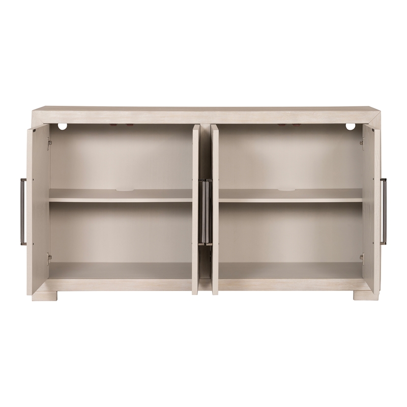 Furniture of America Dannen Solid Wood Storage 4-Door Server in Brown