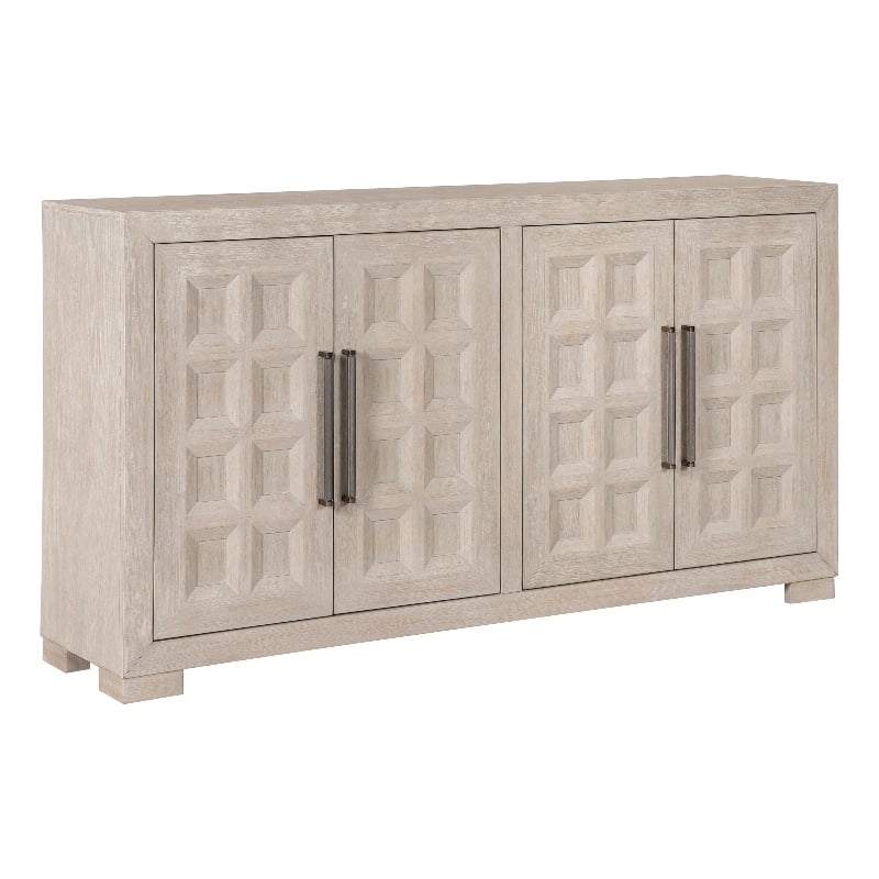 Furniture of America Dannen Solid Wood Storage 4-Door Server in Brown