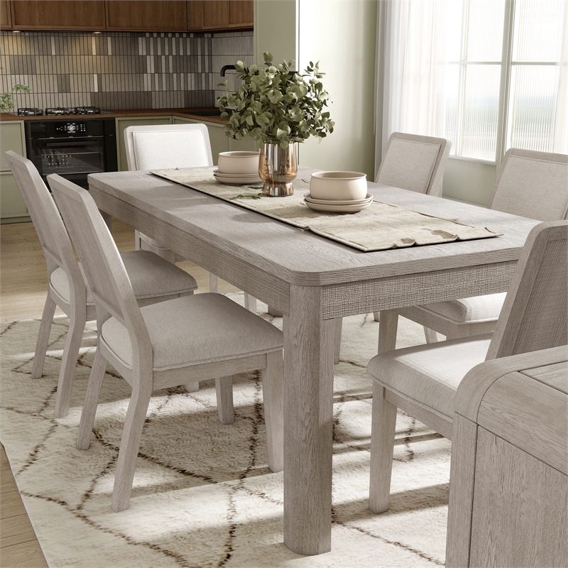 Furniture of America Austin Solid Wood 7-Piece Dining Table Set in Oak