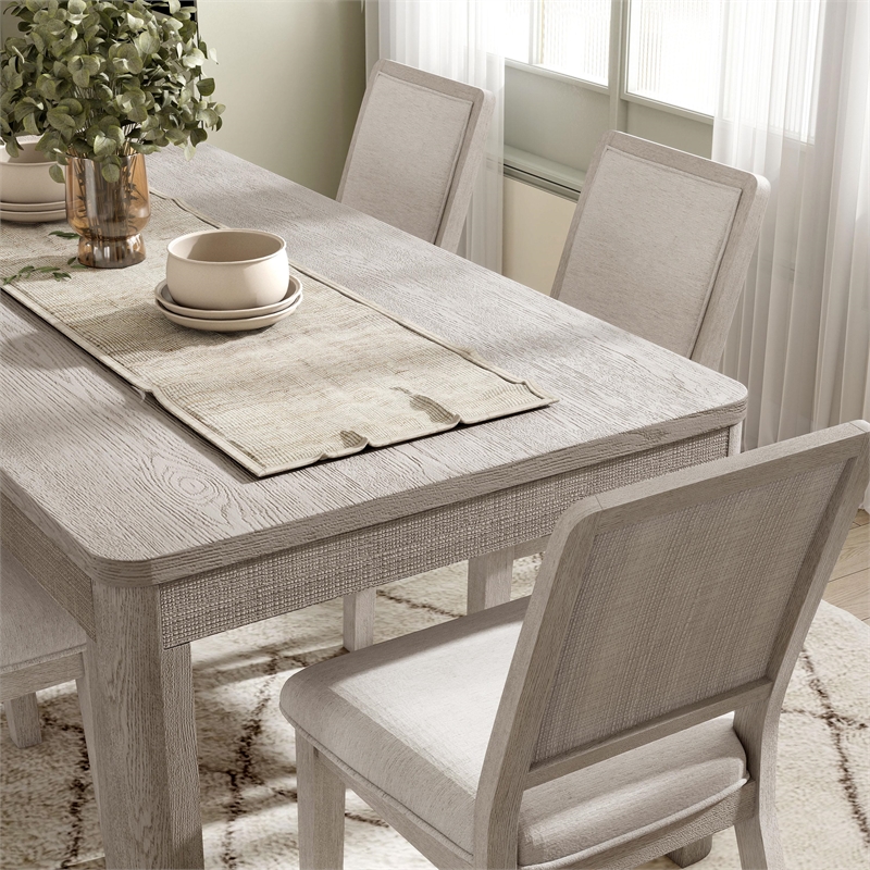 Furniture of America Austin Solid Wood 7-Piece Dining Table Set in Oak