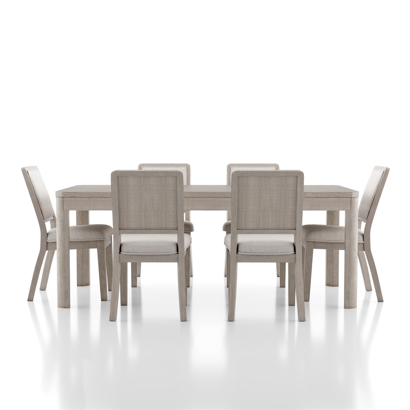 Furniture of America Austin Solid Wood 7-Piece Dining Table Set in Oak