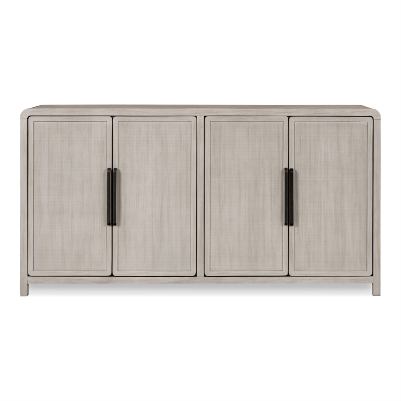 Furniture of America Austin Solid Wood Rounded Edges Server with Doors in Oak