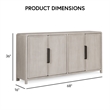 Furniture of America Austin Solid Wood Rounded Edges Server with Doors in Oak