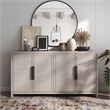 Furniture of America Austin Solid Wood Rounded Edges Server with Doors in Oak