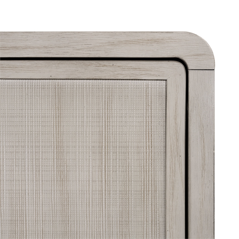 Furniture of America Austin Solid Wood Rounded Edges Server with Doors in Oak