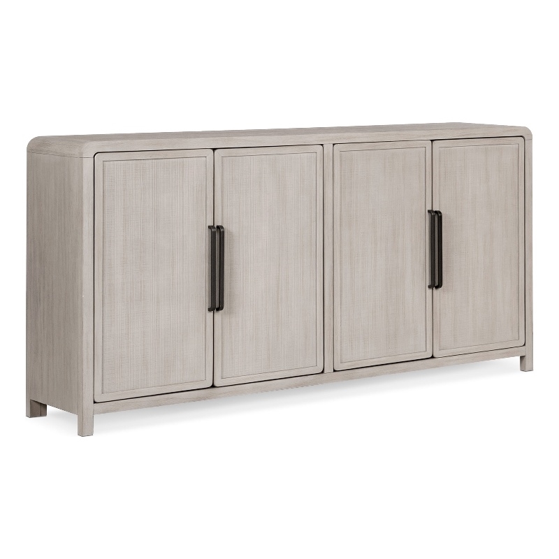 Furniture of America Austin Solid Wood Rounded Edges Server with Doors in Oak