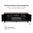 Furniture of America Narella Wood Storage 72-inch TV Console in Black