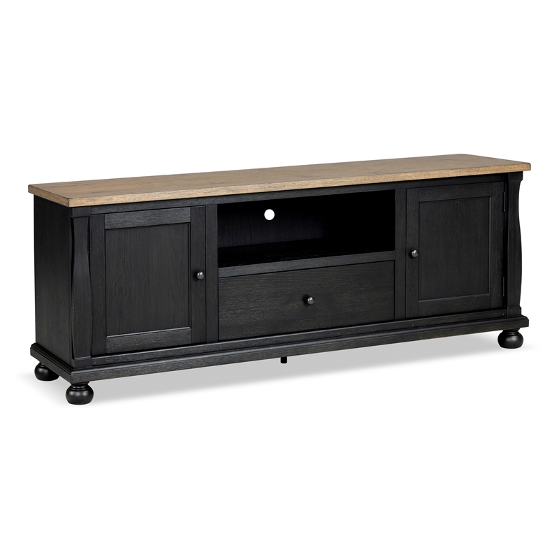 Furniture of America Narella Wood Storage 72-inch TV Console in Black