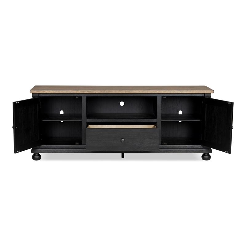Furniture of America Narella Wood Storage 72-inch TV Console in Black
