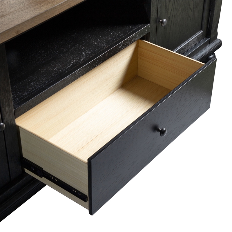 Furniture of America Narella Wood Storage 72-inch TV Console in Black