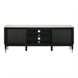 Furniture of America Miranda Sintered Stone Top and Wood TV Stand in Black
