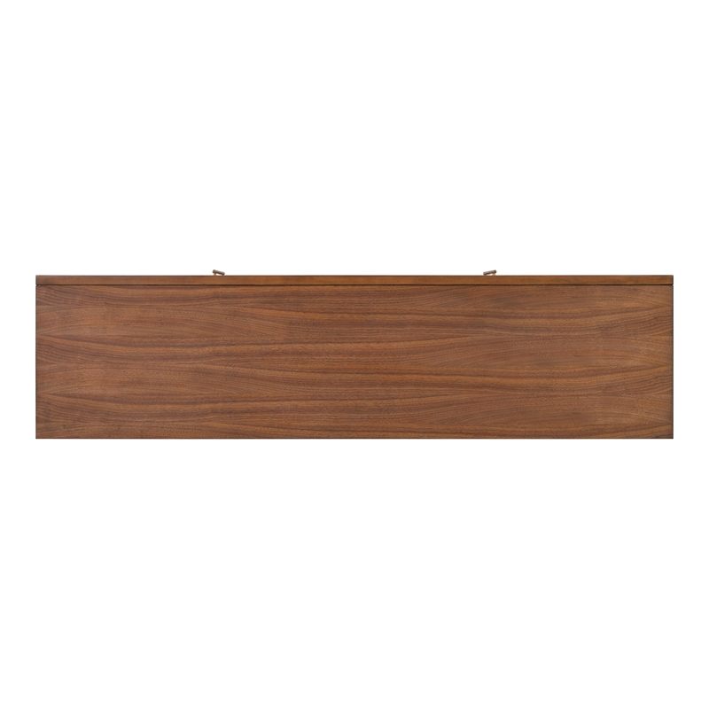 Furniture of America Forma Solid Wood TV Console with Doors in Walnut