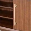 Furniture of America Forma Solid Wood TV Console with Doors in Walnut
