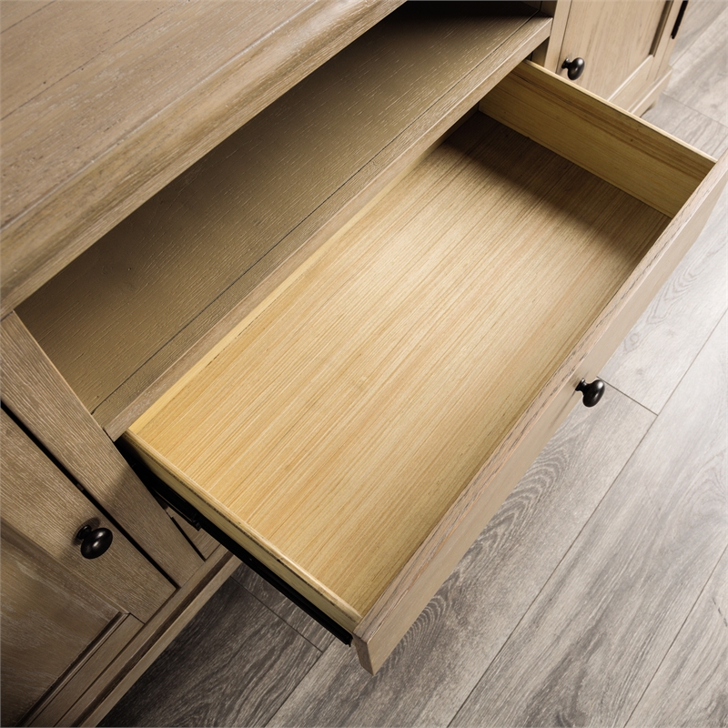 Furniture of America Shelimar Solid Wood Storage TV Stand with Doors in Beige