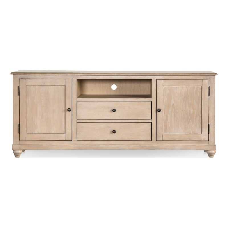 Furniture of America Shelimar Solid Wood Storage TV Stand with Doors in Beige