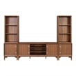 Furniture of America Forma Solid Wood 4-Piece Entertainment Center in Walnut