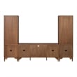 Furniture of America Forma Solid Wood 4-Piece Entertainment Center in Walnut