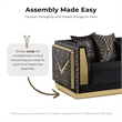 Furniture of America Samison Fabric Zebra Print 2-Piece Sofa Set in Black