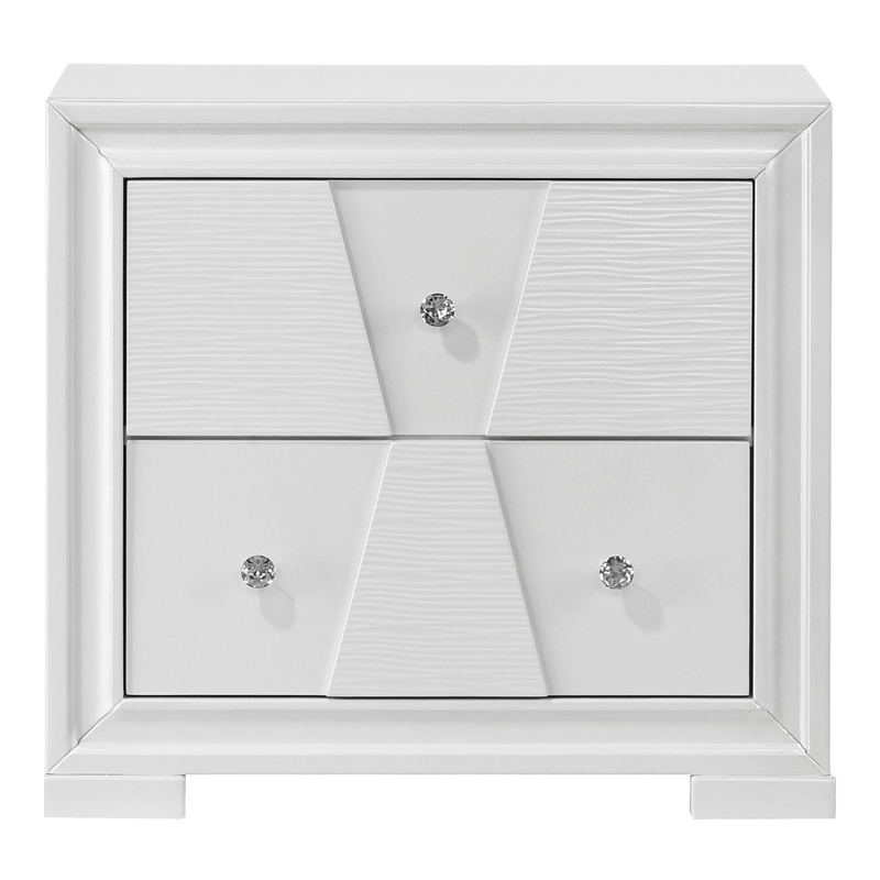 Furniture of America Embud Solid Wood Dovetail 2-Drawer Nightstand in White