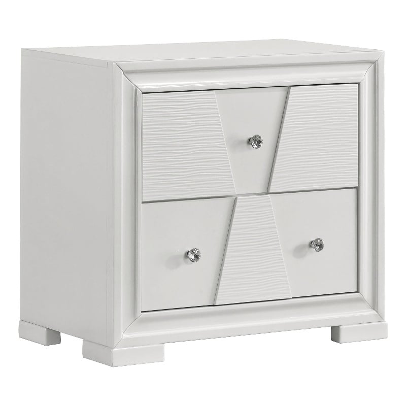 Furniture of America Embud Solid Wood Dovetail 2-Drawer Nightstand in White