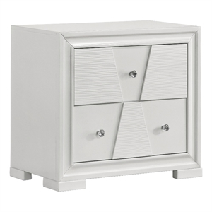 Furniture of America Embud Solid Wood Dovetail 2-Drawer Nightstand in White