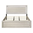 Furniture of America Pollan Solid Wood King Bed with LED Headboard in Gray