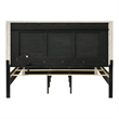 Furniture of America Pollan Solid Wood King Bed with LED Headboard in Gray