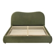 Furniture of America Lunaria Velvet 1-Drawer King Platform Bed in Green