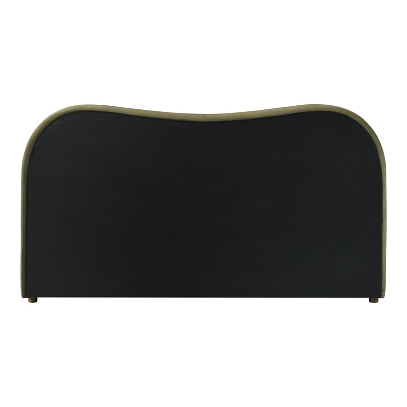 Furniture of America Lunaria Velvet 1-Drawer King Platform Bed in Green