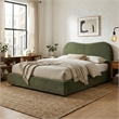 Furniture of America Lunaria Velvet 1-Drawer King Platform Bed in Green