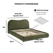 Furniture of America Lunaria Velvet 1-Drawer King Platform Bed in Green