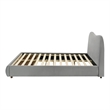 Furniture of America Lunaria Velvet 1-Drawer King Platform Bed in Light Gray