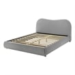 Furniture of America Lunaria Velvet 1-Drawer King Platform Bed in Light Gray