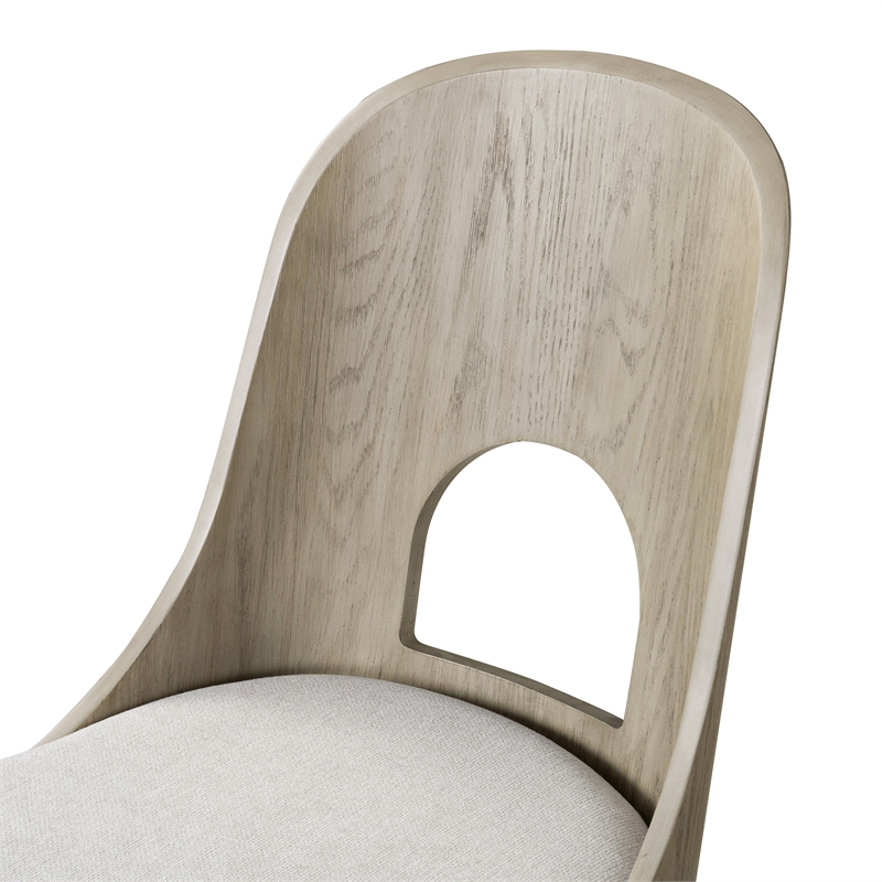 Furniture of America Selyra Solid Wood Counter Dining Chairs in Oak (Set of 2)