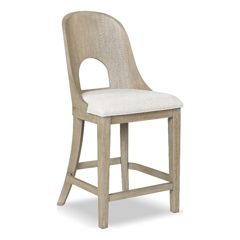Furniture of America Selyra Solid Wood Counter Dining Chairs in Oak (Set of 2)