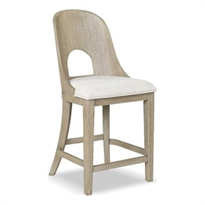 Furniture of America Selyra Solid Wood Counter Dining Chairs in Oak (Set of 2)